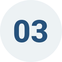 Dark circle with number 03 in blue.
